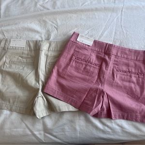 NWT LOFT Outlet 4” Short Size 4 Pink & Khaki Tan Lot of 2 Shorts